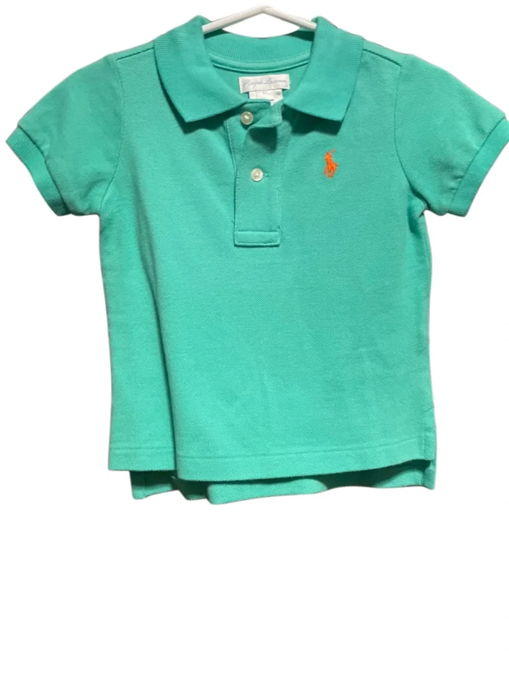Ralph Lauren Kids Teal Polo with Orange Pony 9MO
